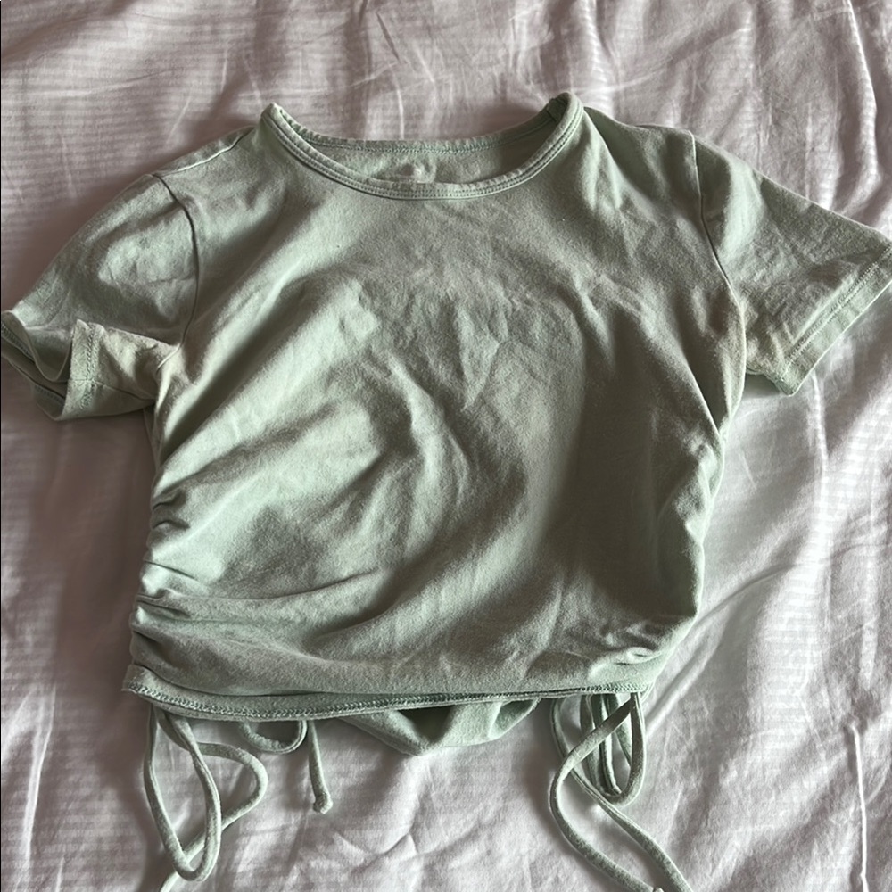 Light Green Ruched Crop Top